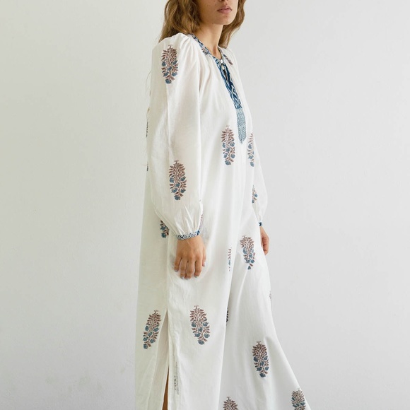 Virginie Violet Print Caftan Dress nwot - Picture 2 of 12